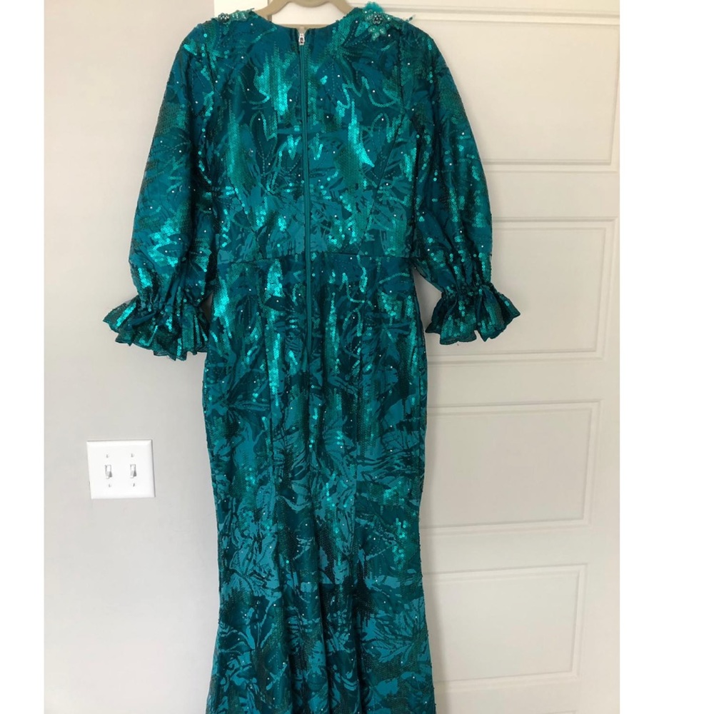 Green Sequin Customized Occassion Dress - Picture 7 of 9